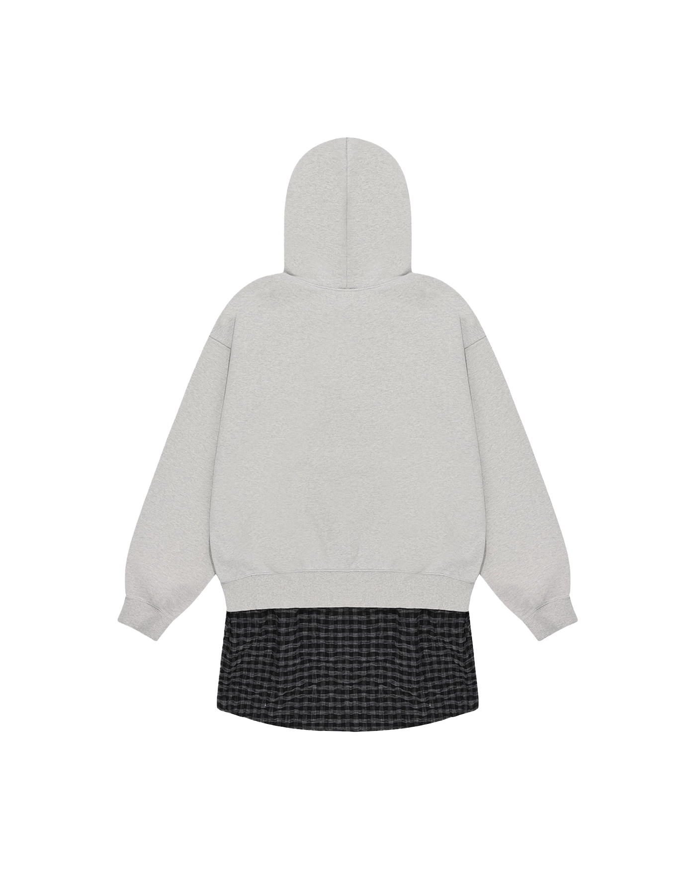 OY LAYERED CHECK SHIRTS HOODIE